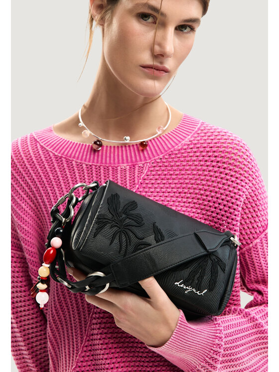 Desigual Desigual Τσάντα BAG_MIRENIS NARON MINI FL Μαύρο