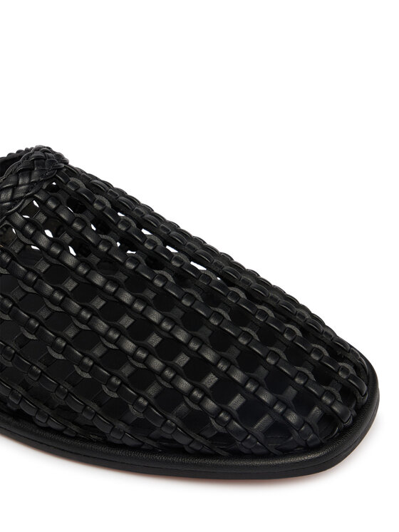 Tommy Hilfiger Tommy Hilfiger Iešļūcenes Hilfiger Leather Mix Flat Mule FW0FW09280 Melns