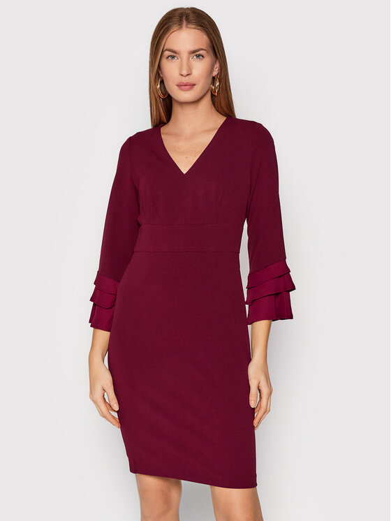 DKNY DKNY Koktejlové šaty DD1H2105 Bordová Regular Fit