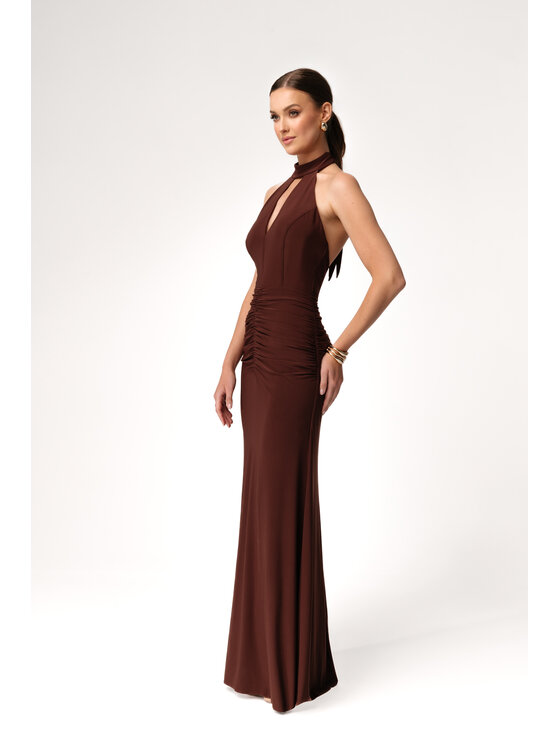 Aurora Aurora Sukienka wieczorowa Alice Brązowy Feminine Fit