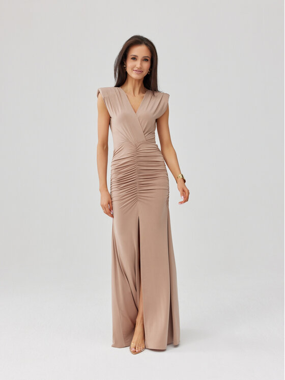 Roco Fashion Roco Fashion Abito da sera Noelia Beige Slim Fit