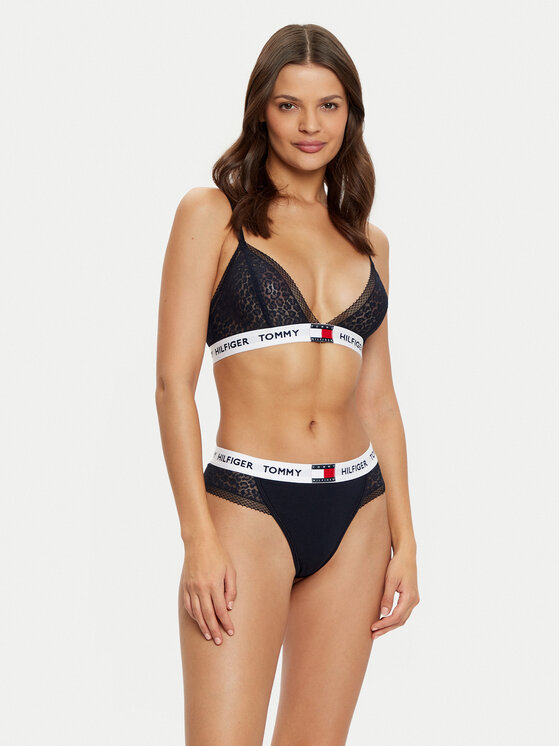 Tommy Hilfiger Tommy Hilfiger Kalhotky string UW0UW05619 Tmavomodrá