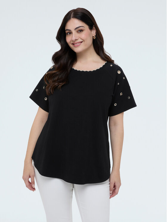 Fiorella Rubino Fiorella Rubino T-shirt G05BL008942N033 Nero Regular Fit