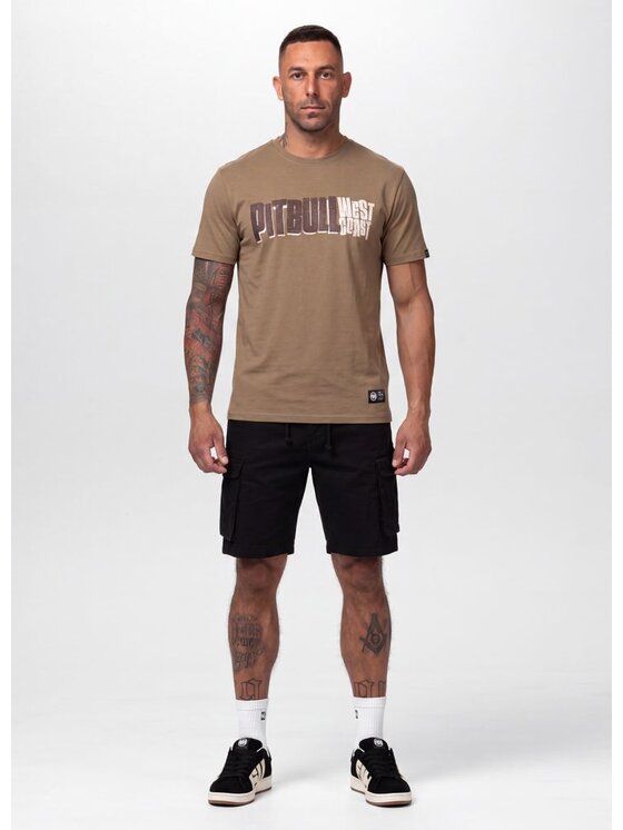PITBULL PITBULL T-Shirt REBEL BORN Brązowy Regular Fit