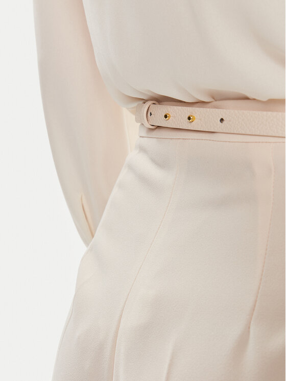 Elisabetta Franchi Elisabetta Franchi Kalhoty z materiálu PA-053-42E2-5895 Écru Relaxed Fit