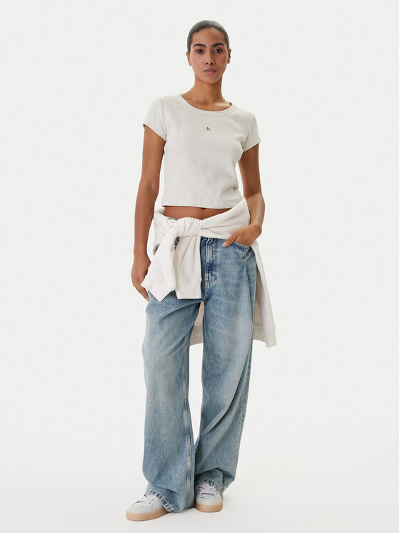 Calvin Klein Jeans Calvin Klein Jeans T-krekls LV047C200G Bēšs Slim Fit