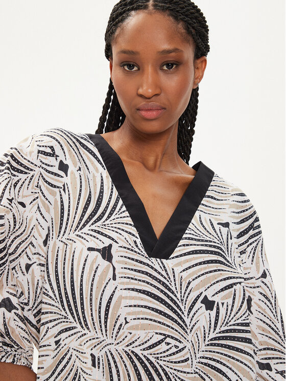 Selmark Selmark Rochie de vară BK795 Bej Regular Fit