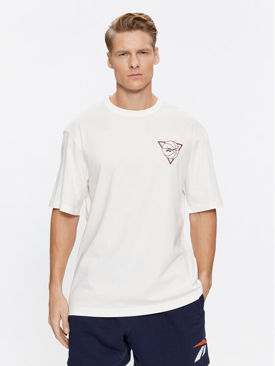 Reebok Reebok T-Shirt Basketball IL4428 Bílá Regular Fit
