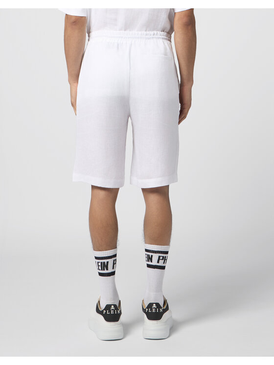 PHILIPP PLEIN PHILIPP PLEIN Szorty materiałowe 30490 Biały Regular Fit