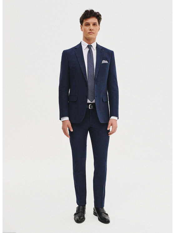 Pako Lorente Pako Lorente Spodnie garniturowe P25SF-6G-021 Granatowy Slim Fit