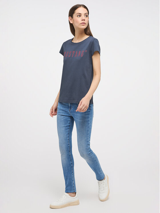Mustang Mustang T-shirt Alina 1013222 Blu scuro Regular Fit