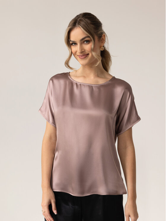 Cat&Cat Cat&Cat T-Shirt silk satin Różowy Regular Fit