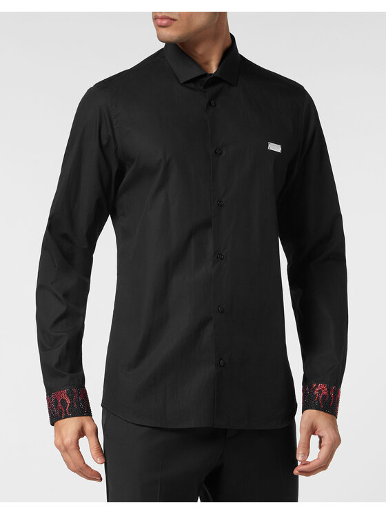 PHILIPP PLEIN PHILIPP PLEIN Koszula 20655 Czarny Fitted Fit
