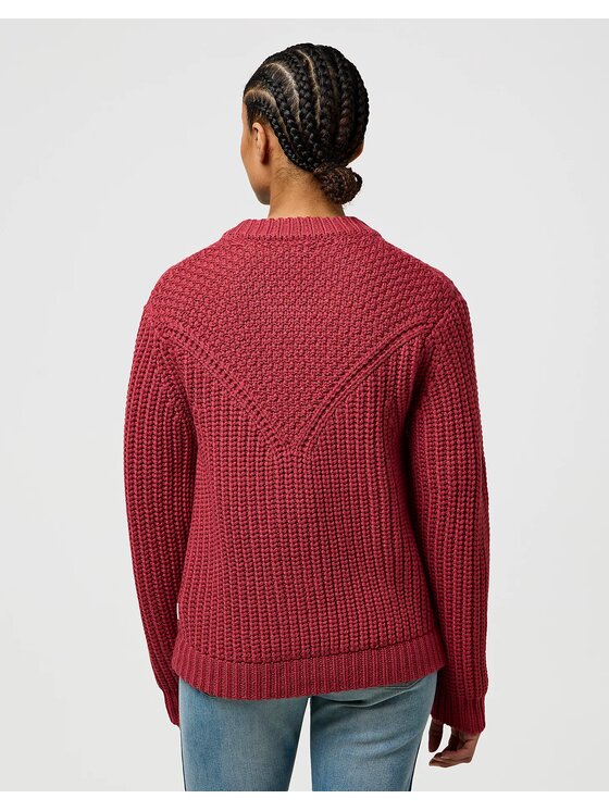 Wrangler Wrangler Sweter WESTERN CARDIGAN Czerwony Regular Fit