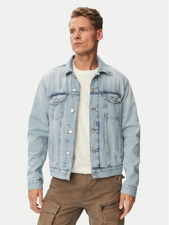 Tommy Jeans Geacă de blugi Ryan Jacket Rwb Cj6013 DM0DM23657 Albastru deschis Regular Fit