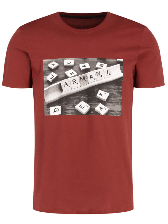 Armani Exchange Armani Exchange Majica 3HZTBC ZJ2HZ 1701 Bordo rdeča Regular Fit
