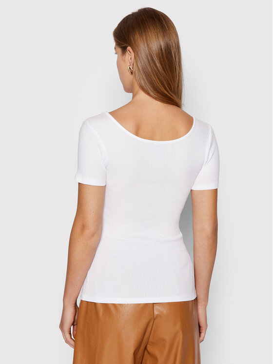 Pieces Pieces Majica Kitte 17101439 Bijela Slim Fit