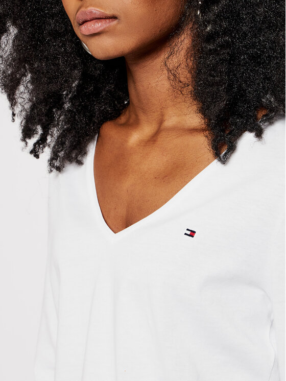 Tommy Hilfiger Tommy Hilfiger Blūze Classic WW0WW30489 Balts Regular Fit