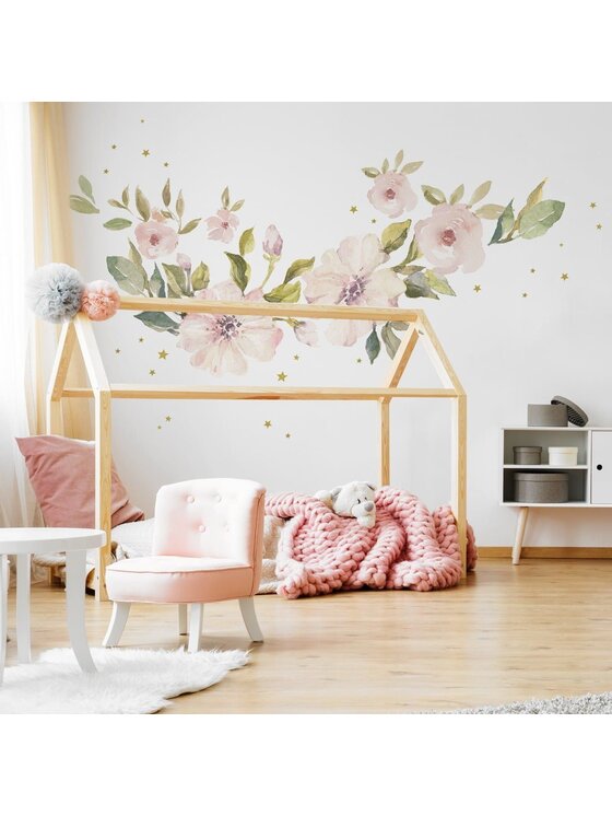 Dekornik Dekornik Komplet naklejek naściennych Magnolie Zestaw Różowy