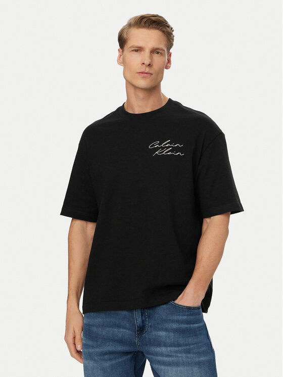 Calvin Klein Jeans Tricou LV04RE828G Negru Regular Fit
