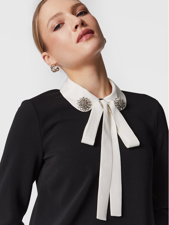 Red Valentino Red Valentino Cocktail obleka 1R0VAGF53TG Črna Regular Fit