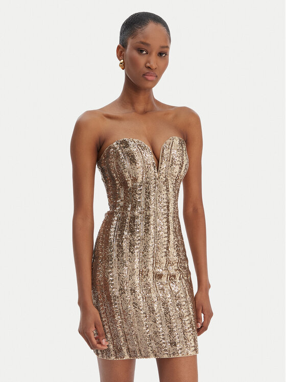 Marciano Guess Rochie cocktail 6RGK00 6357A Auriu Slim Fit