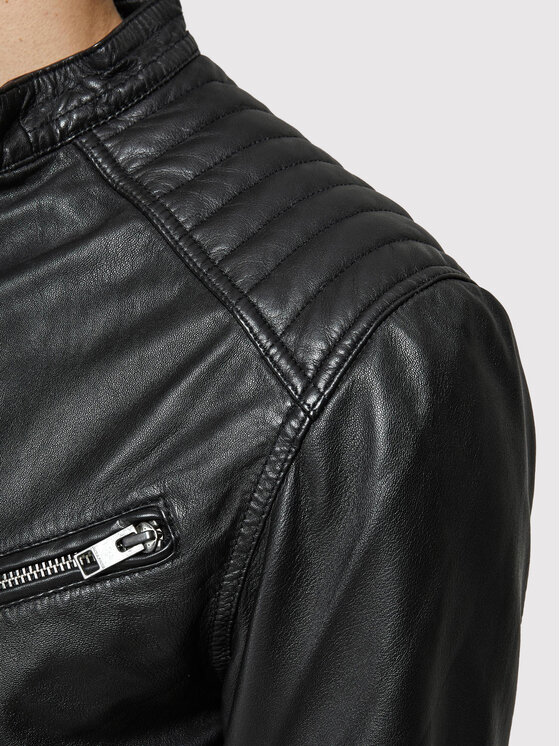 Jack&Jones Jack&Jones Шкіряна куртка Joel 12191012 Чорний Regular Fit