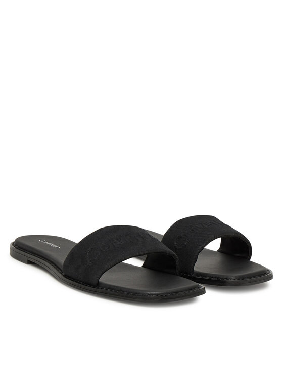 Calvin Klein Calvin Klein Şlapi Flat Slide - He HW0HW02378 Negru