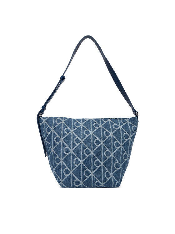 Calvin Klein Calvin Klein Geantă Emblem Aop Denim Bucket LV04F3432G Albastru