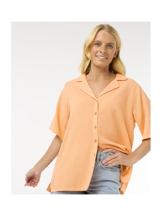 Rip Curl Rip Curl Koszula Cala Vadella Textured Shirt Pomarańczowy Relaxed Fit