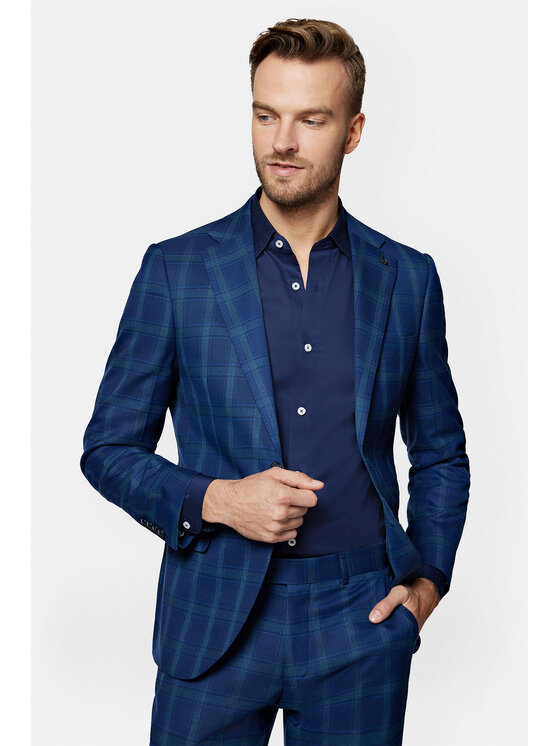 Lancerto Lancerto Garnitur Orlando GA073123000005 Granatowy Slim Fit