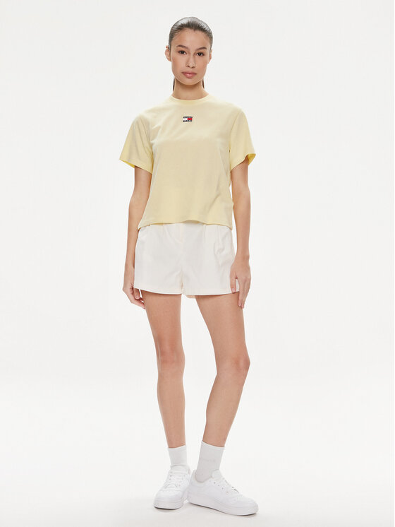 Tommy Jeans Tommy Jeans Тишърт Badge DW0DW17391 Жълт Boxy Fit