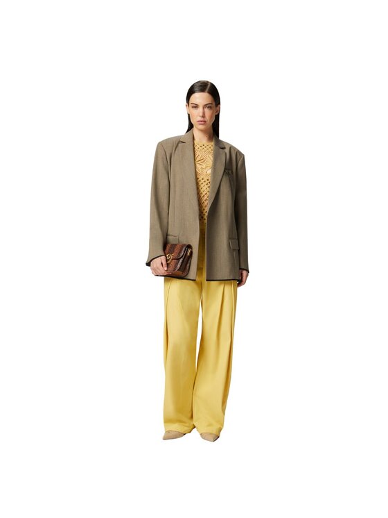 PINKO PINKO Spodnie damskie Ricordi pantalone cotone Żółty Flared Fit