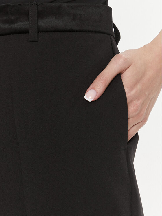 ViCOLO ViCOLO Medžiaginės kelnės TR0932 Juoda Straight Fit