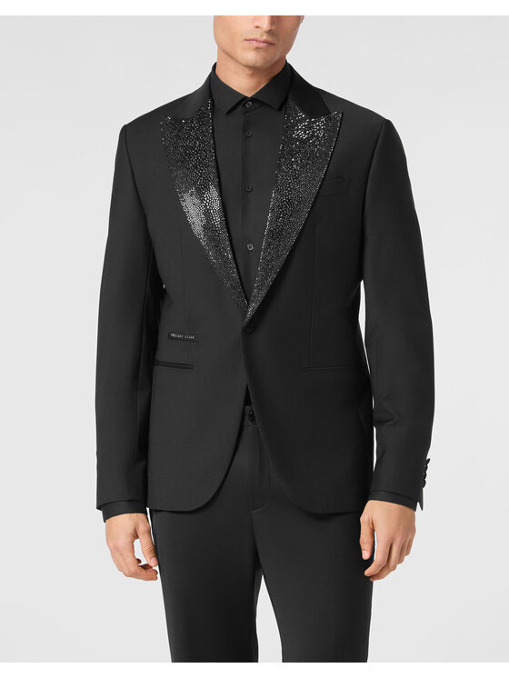 PHILIPP PLEIN PHILIPP PLEIN Marynarka 23083 Czarny Regular Fit
