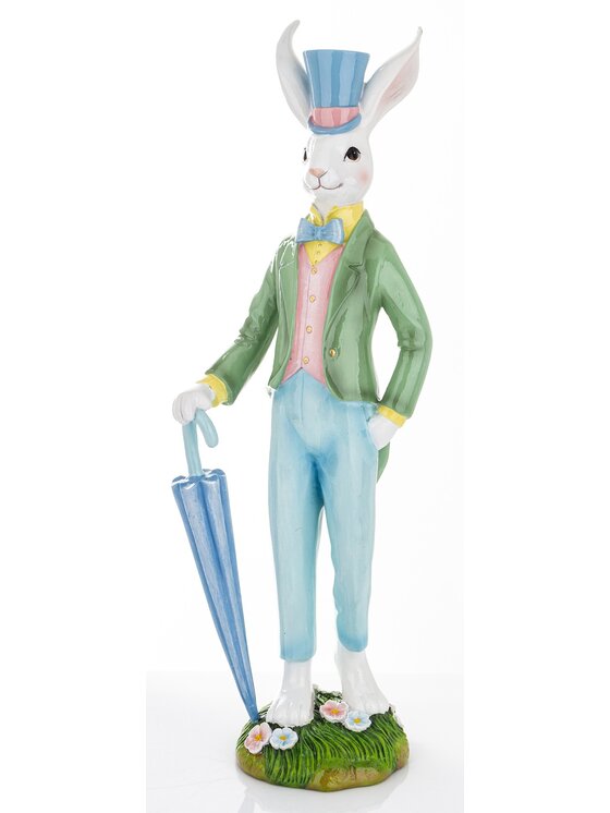 MIAhome MIAhome Figurka królik z parasolem Kolorowy