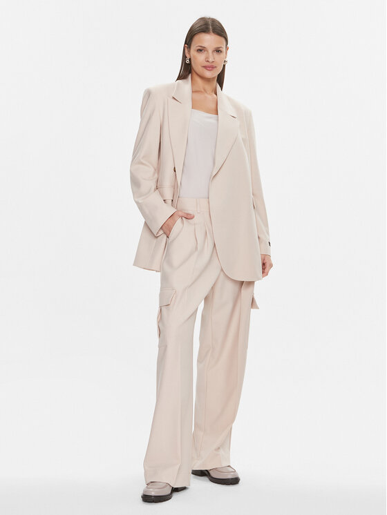 Herskind Herskind Spodnie materiałowe Louise 5011993 Beżowy Relaxed Fit
