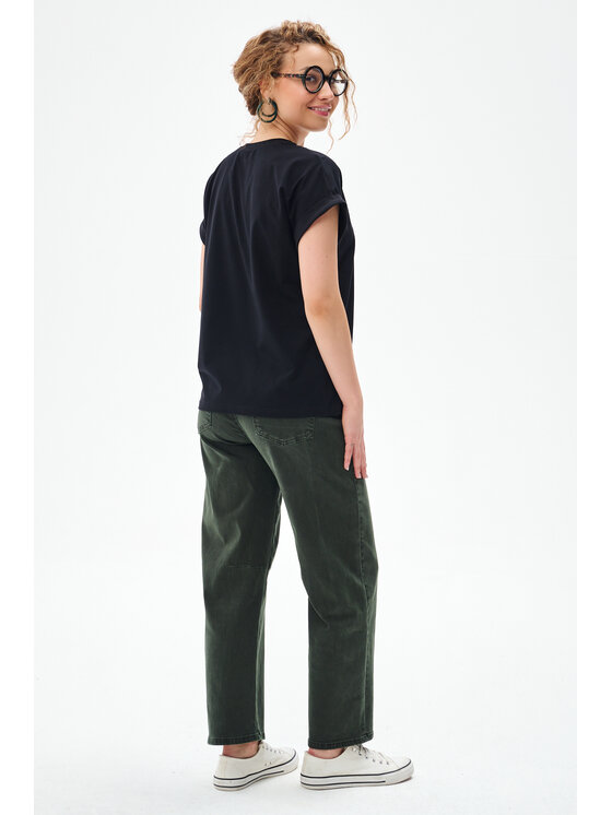 blue shadow blue shadow Bluzka Calen Czarny Regular Fit