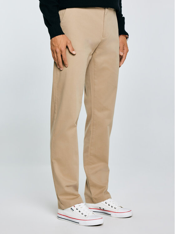 BIG STAR BIG STAR Chinosy TREVOR Beżowy Slim Fit