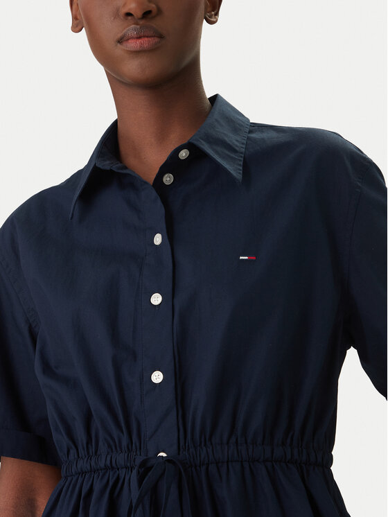 Tommy Jeans Tommy Jeans Košeľové šaty DW0DW20617 Tmavomodrá Regular Fit