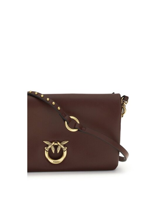 PINKO PINKO Torebka Purple Calf Leather Bos Taurus Shoulder Fioletowy