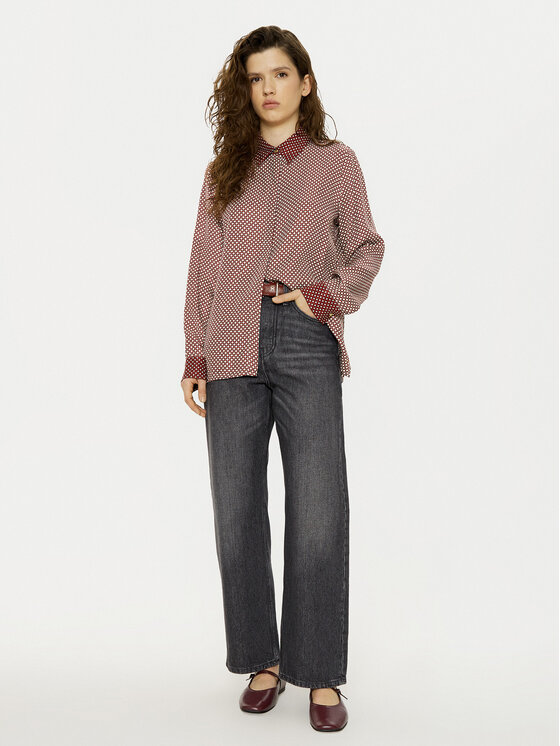 Tommy Hilfiger Tommy Hilfiger Koszula WW0WW44036 Bordowy Relaxed Fit