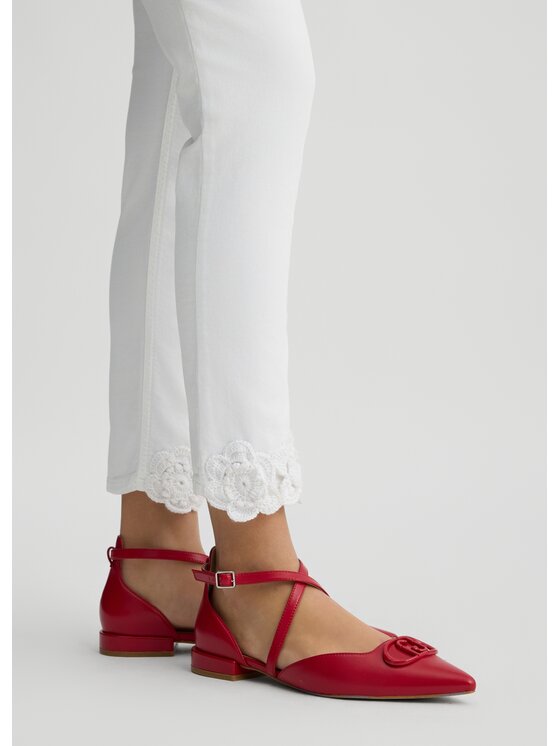 Liu Jo Liu Jo Pantaloni di tessuto WA5457T4033M9603 Bianco Slim Fit