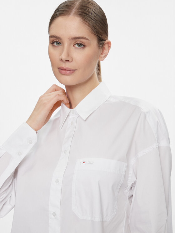 Tommy Jeans Tommy Jeans Koszula Tjw Ovs Cotton Shirt Ext DW0DW17356 Biały Regular Fit