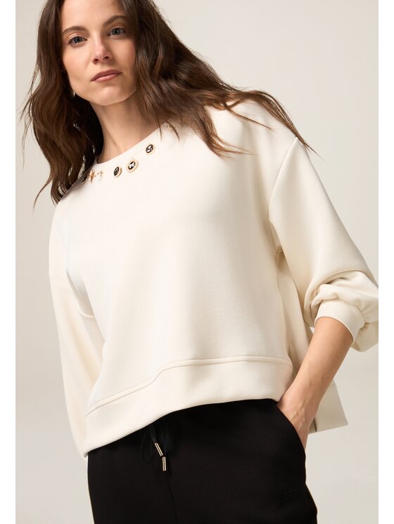 Oltre Oltre Felpa G940J004105N021 Bianco Boxy Fit