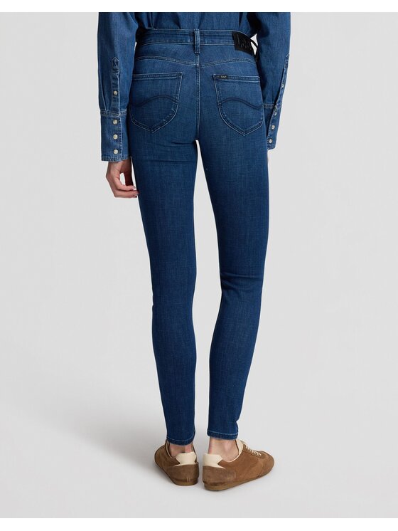 Lee Lee Jeansy SCARLETT HIGH Niebieski Skinny Fit