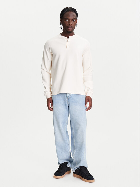 adidas adidas Majica z dolgimi rokavi Trefoil Essentials JX2757 Écru Loose Fit