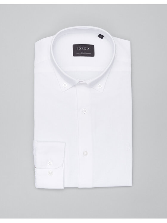 Borgio Borgio Koszula oleggio Biały Slim Fit