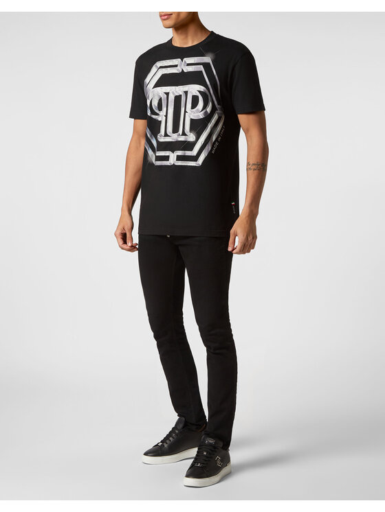 PHILIPP PLEIN PHILIPP PLEIN Tričko 883 Čierna Regular Fit