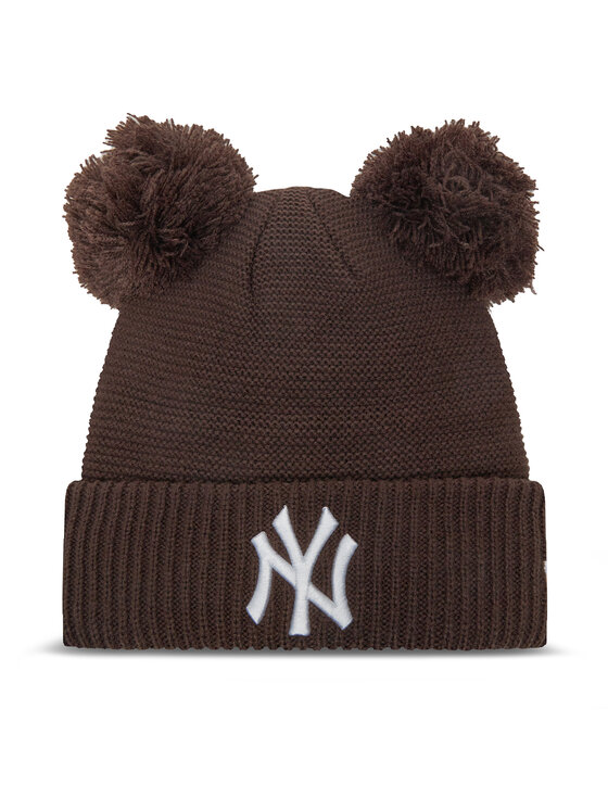 New Era Kapa New York Yankees Double Pom Knit Beanie 60580773 Rjava